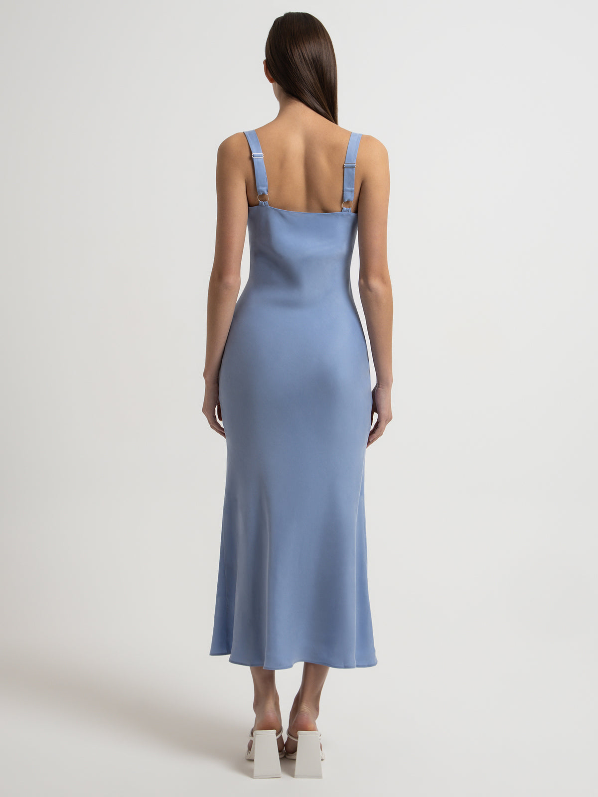 Nude Lucy Roni Cupro Slip Dress | Mineral Blue