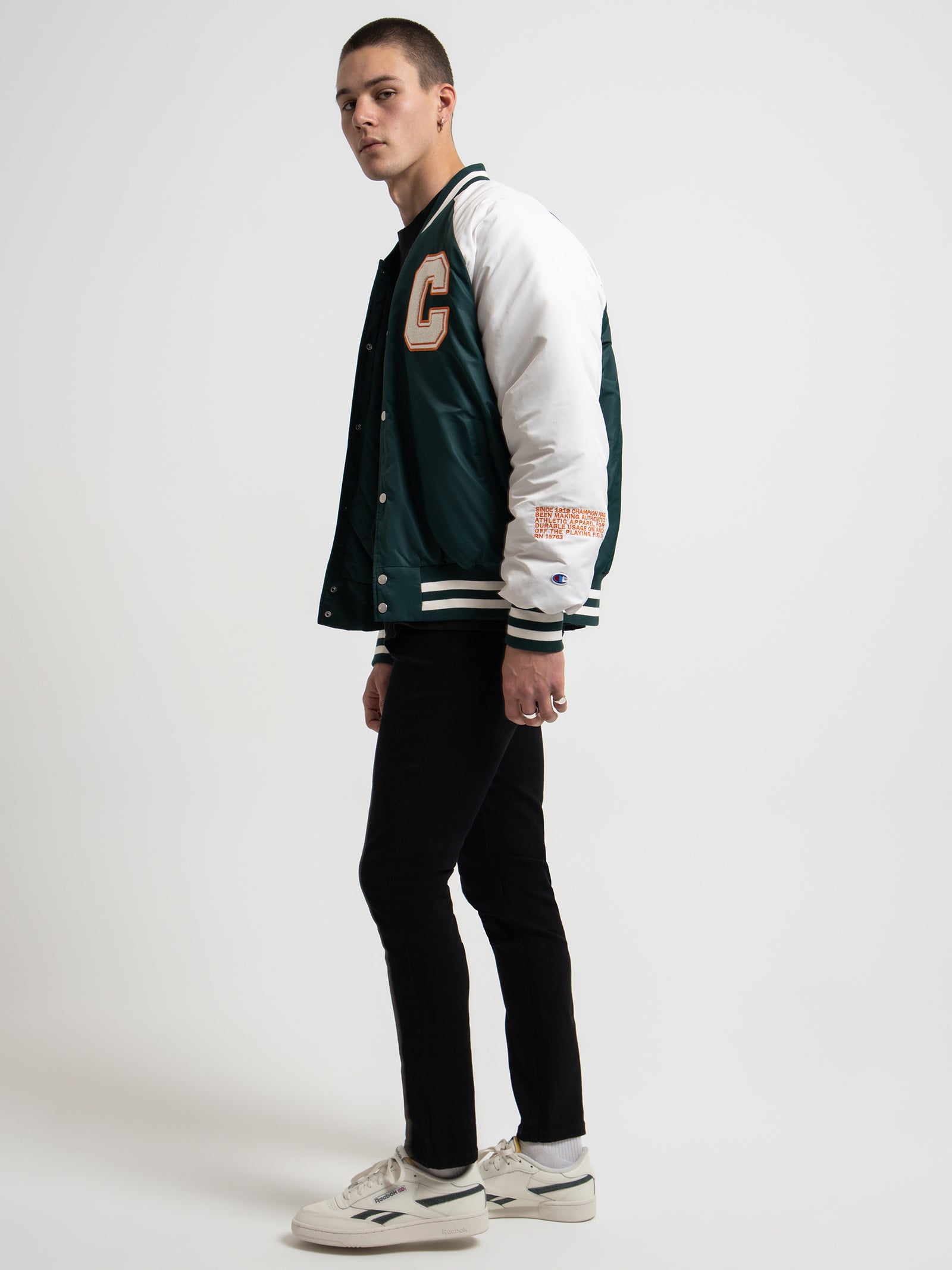 Re:Bound Clubhouse Varsity Jacket in Midfield Green - Glue Store