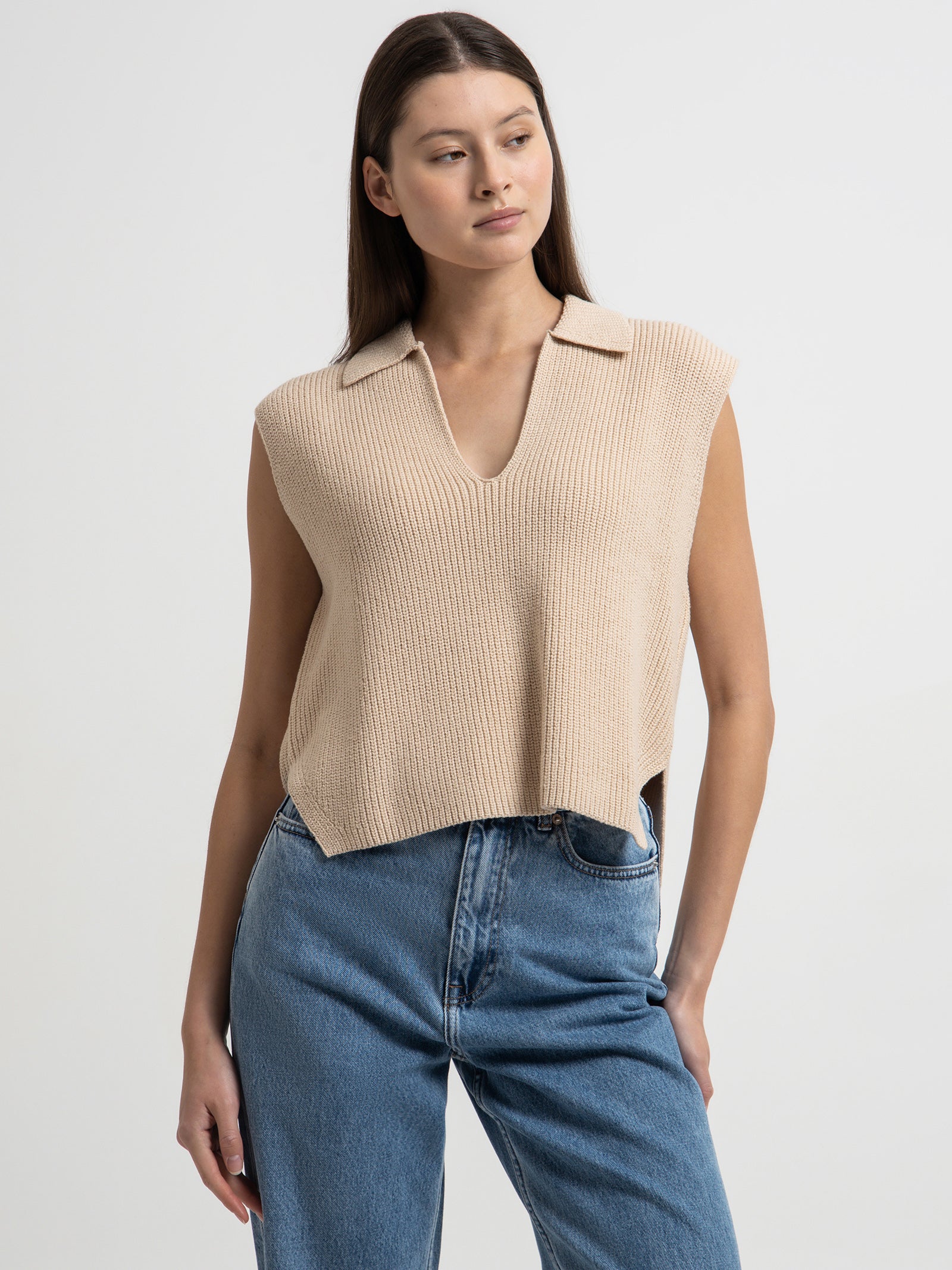 Zara Knit Sweater Zara Cloud Sweater Vest Nude Lucy Enes Knit Vest