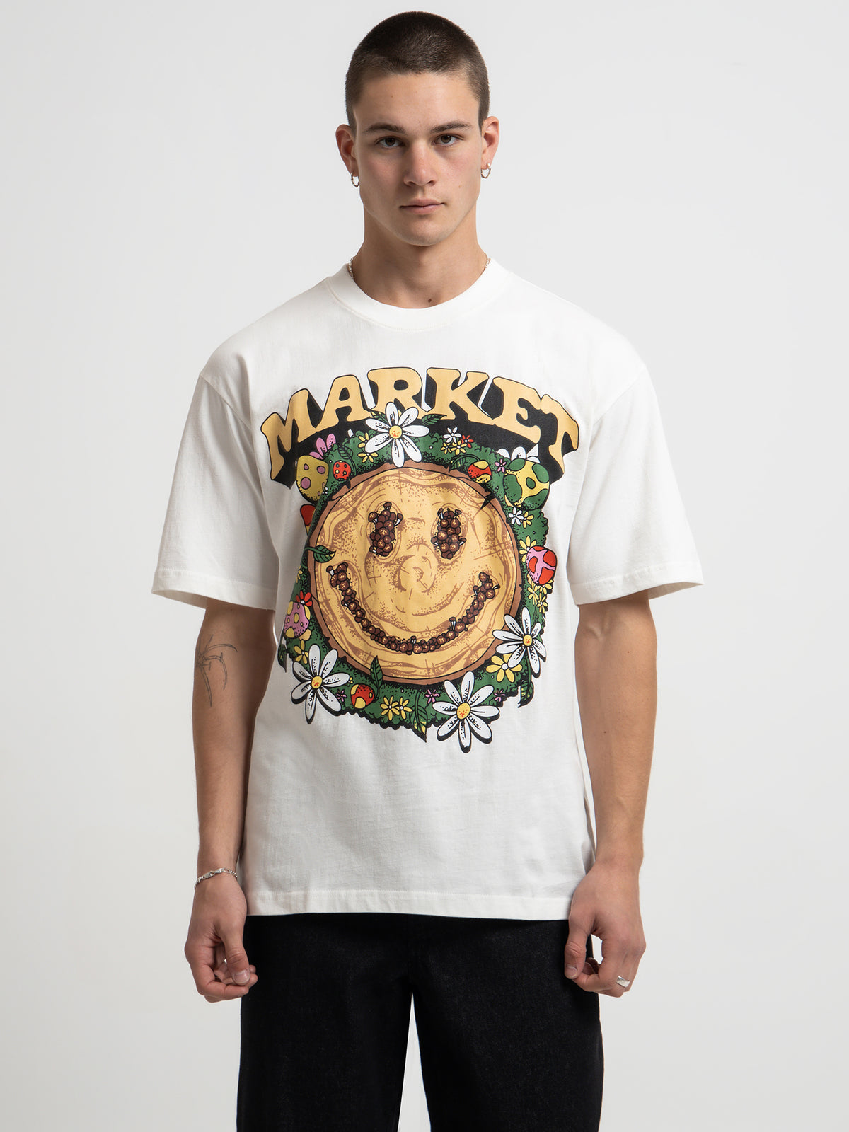 Smiley Decomposition T-Shirt in Chalk White