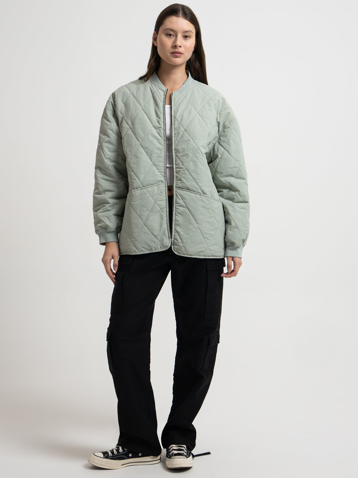 Dice Quilted Jacket in Sage