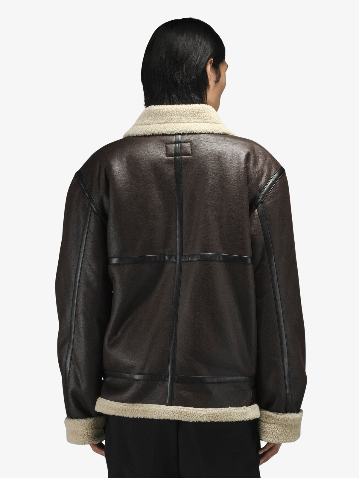 Alpha Industries Mouton B-3 Jacket | Brown Leather