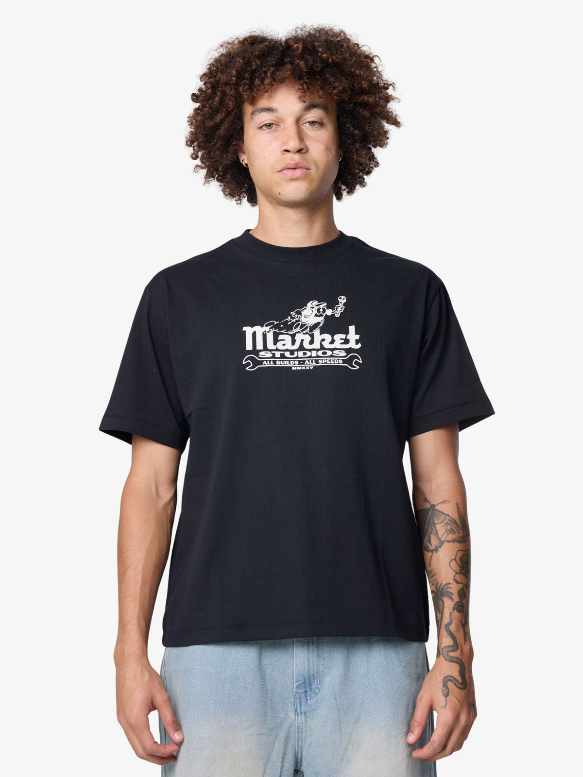 Market Speed And Quality T-Shirt | Pirate Black