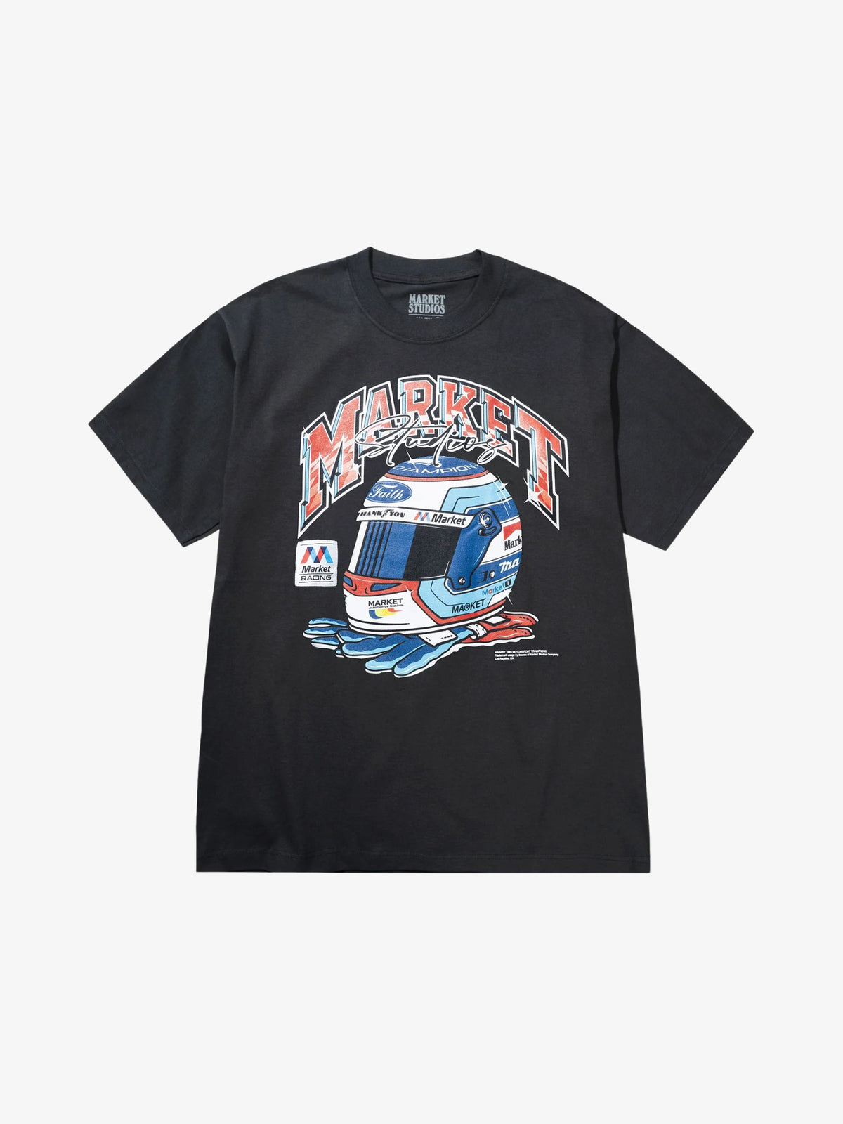 Market Racing Helmet T-Shirt | Black