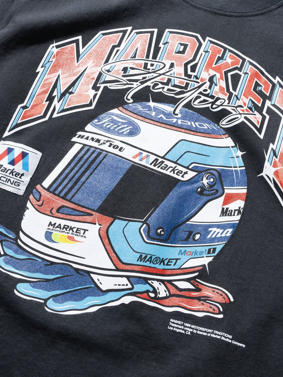 Market Racing Helmet T-Shirt | Black