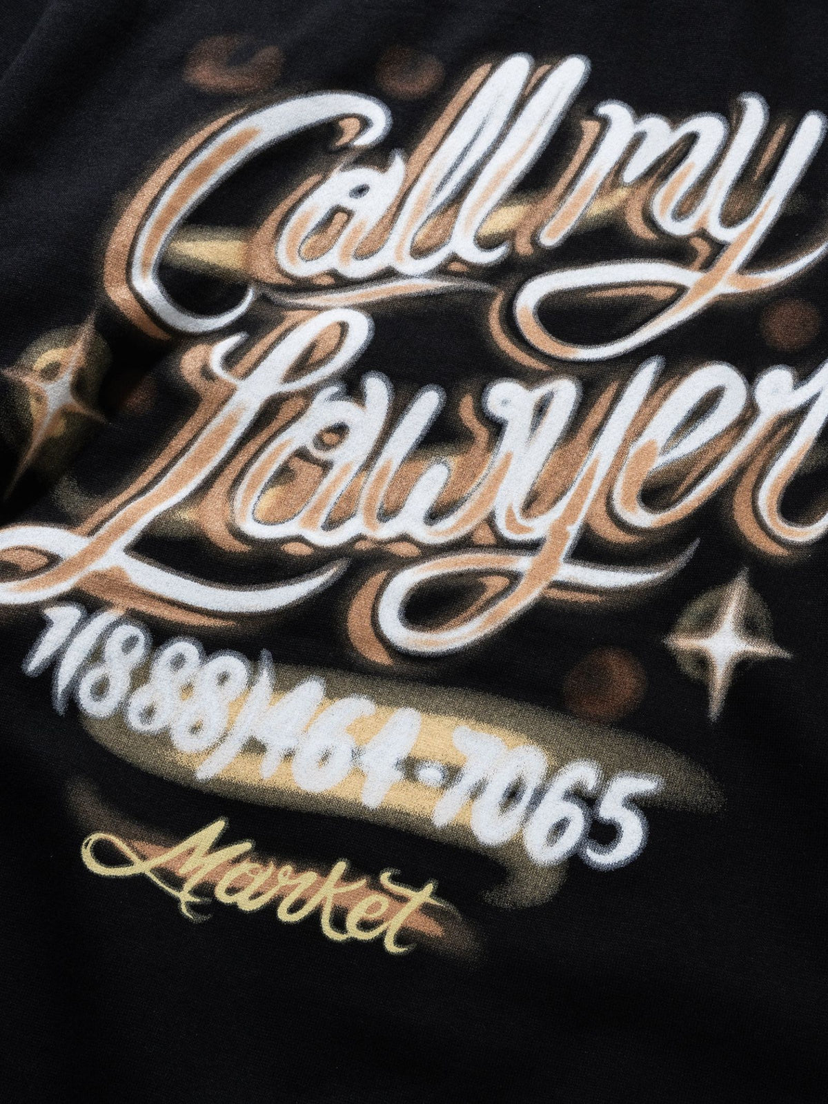 Market Airbrush Call My Lawyer Hoodie | Black