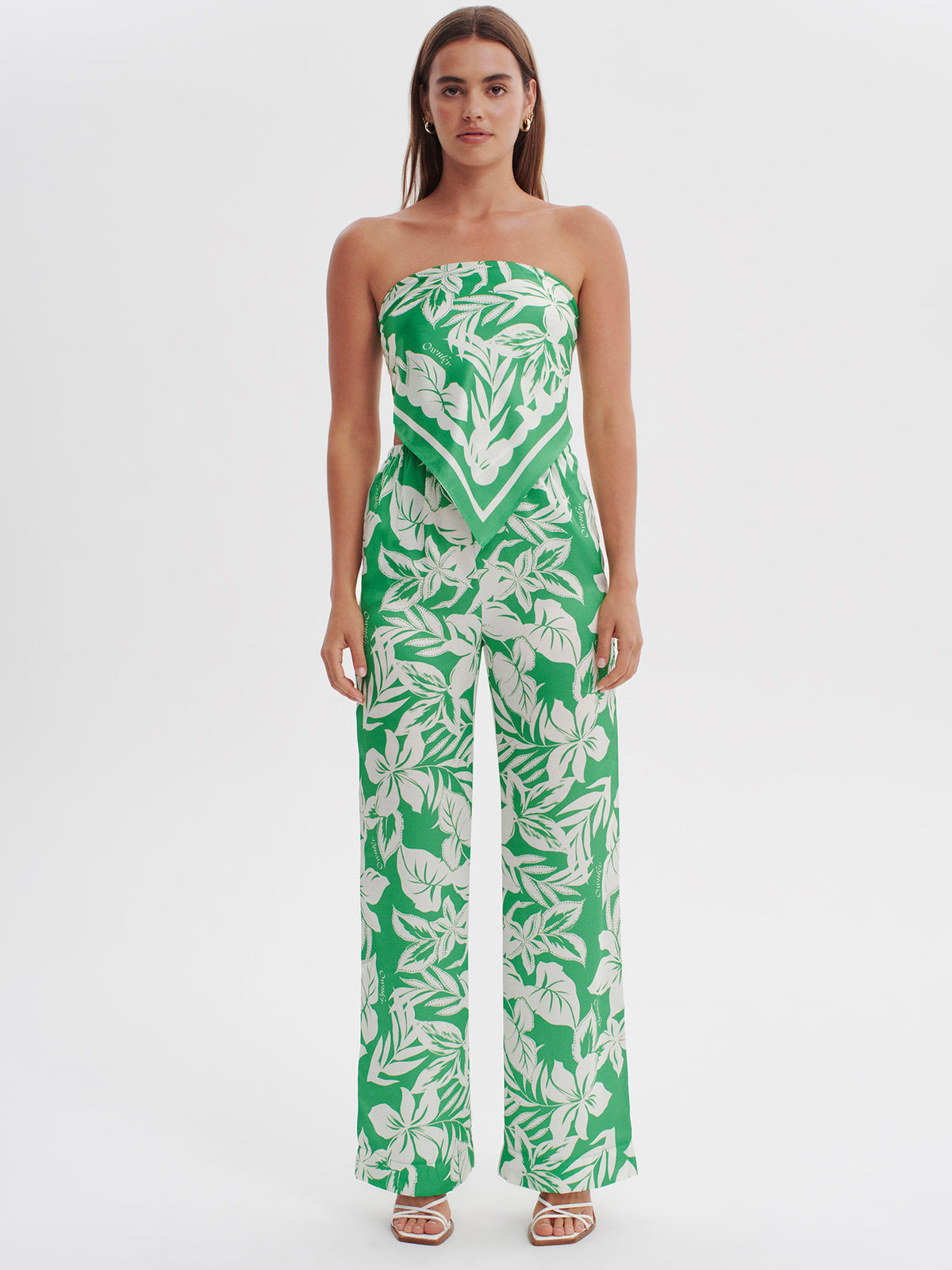 Pina Relaxed Pants in Green Palm