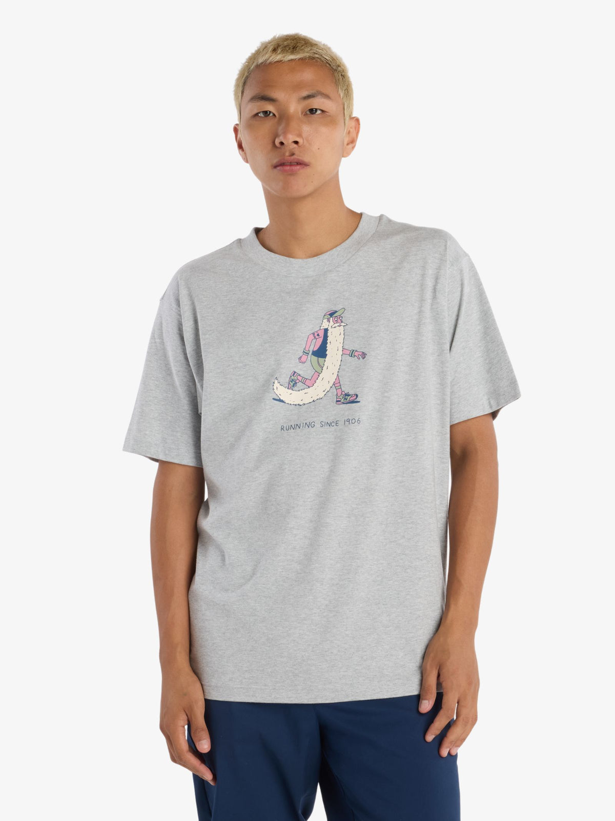 New Balance Bearded Runner T-Shirt | Athletic Grey