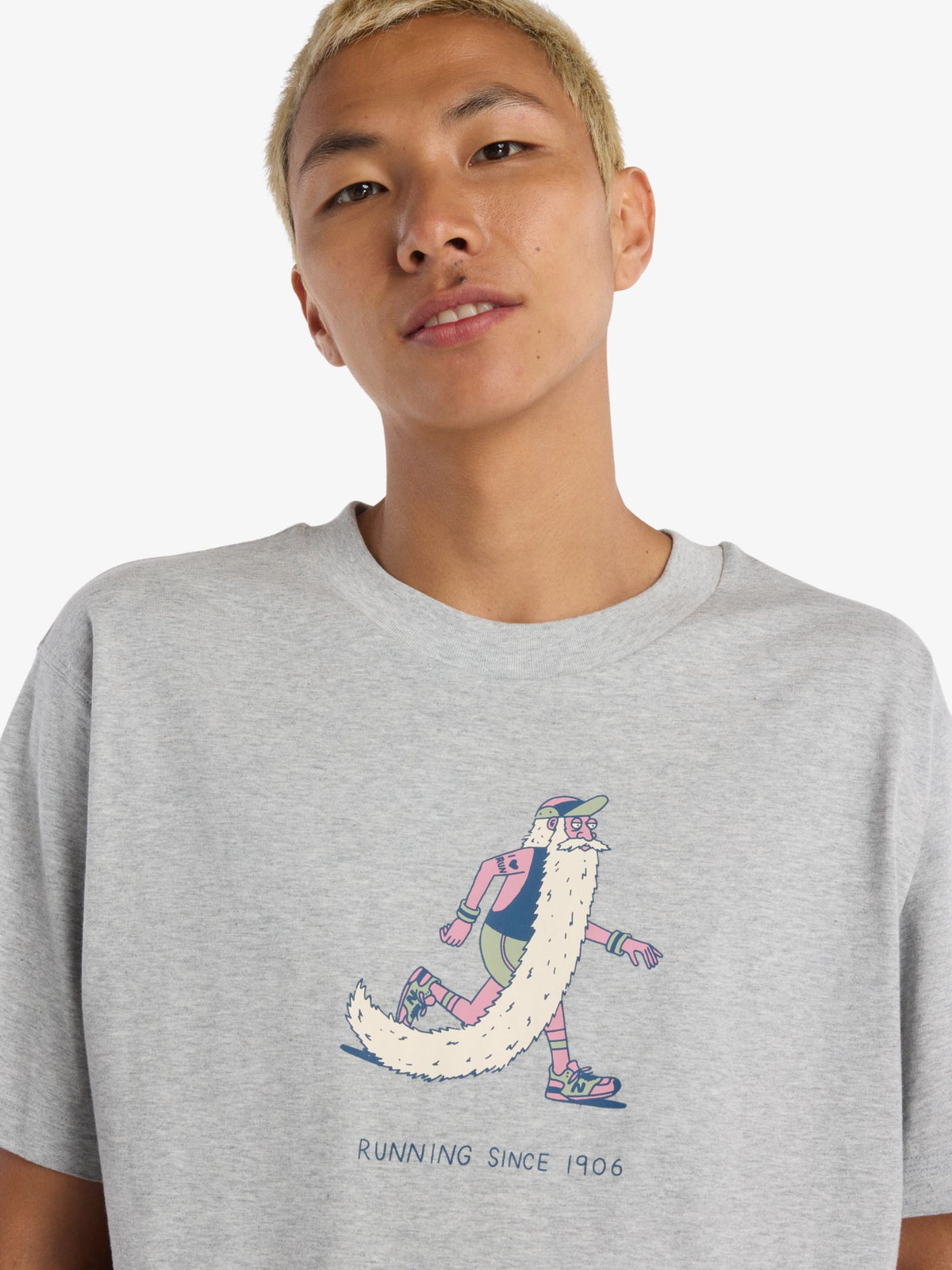 New Balance Bearded Runner T-Shirt | Athletic Grey