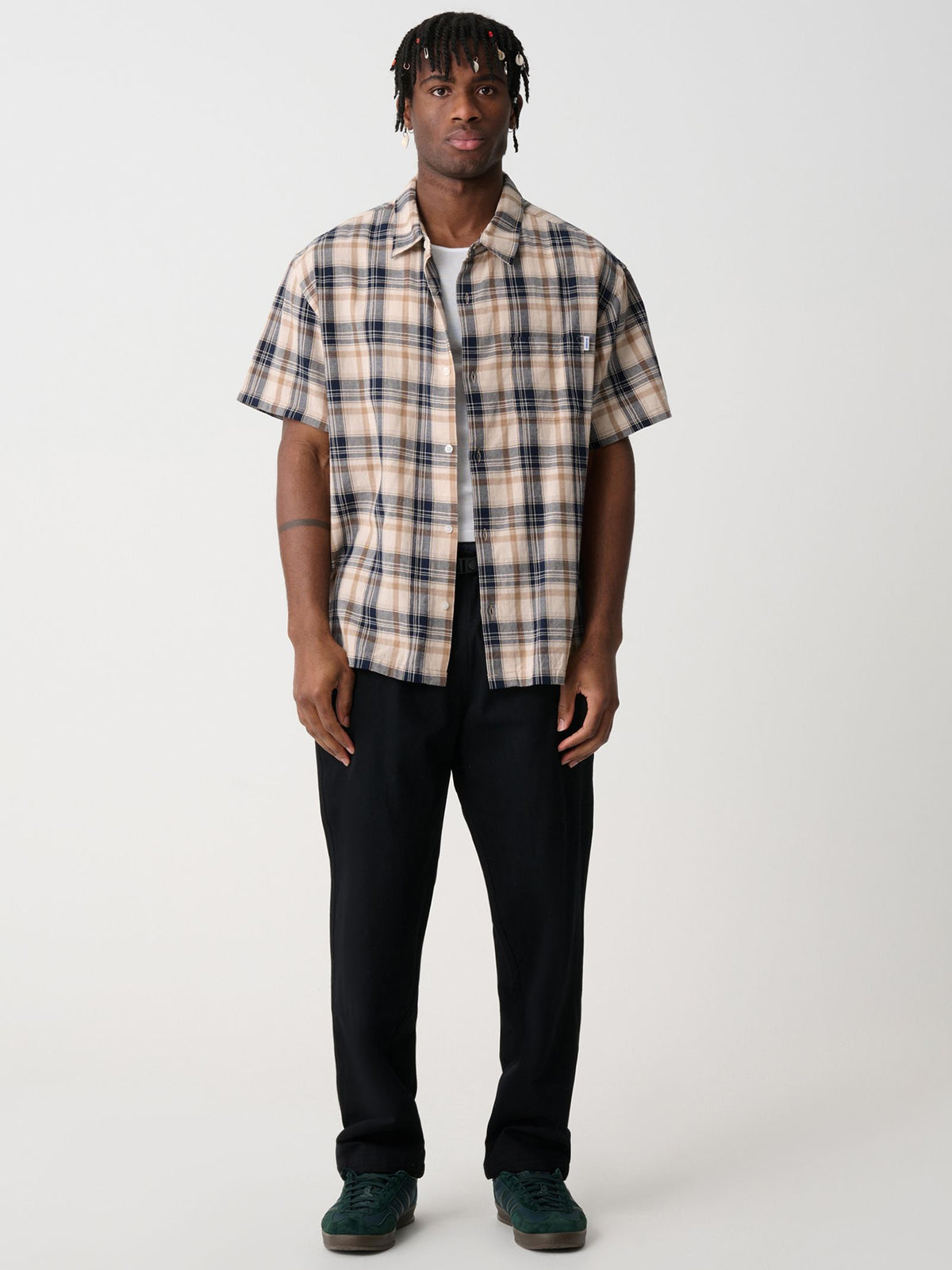 Xlarge Push Check Short Sleeve Shirt | Navy