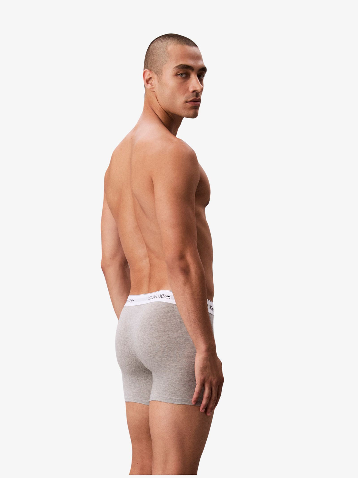 Calvin Klein Icon Cotton Stretch Boxer Brief (Mixed 3-Pack) | Grey Heather/White/Blac