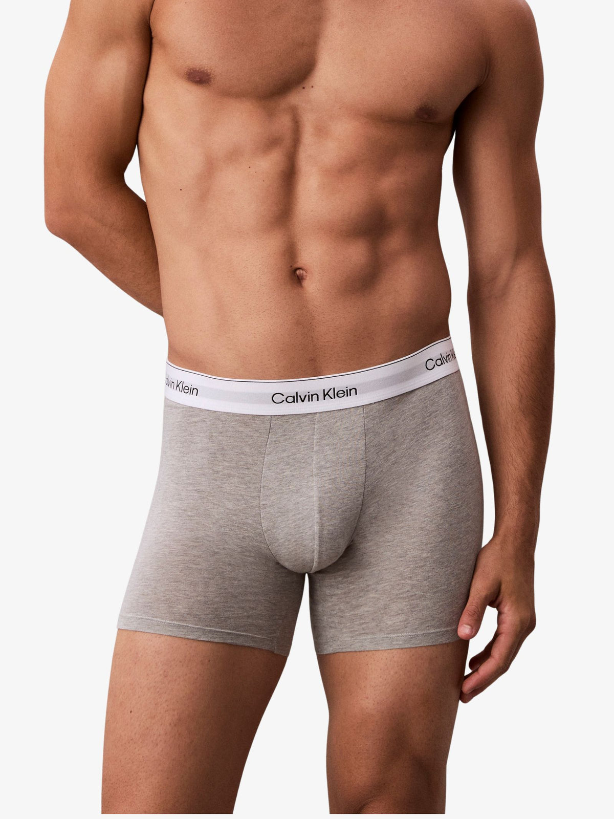 Calvin Klein Icon Cotton Stretch Boxer Brief (Mixed 3-Pack) | Grey Heather/White/Blac