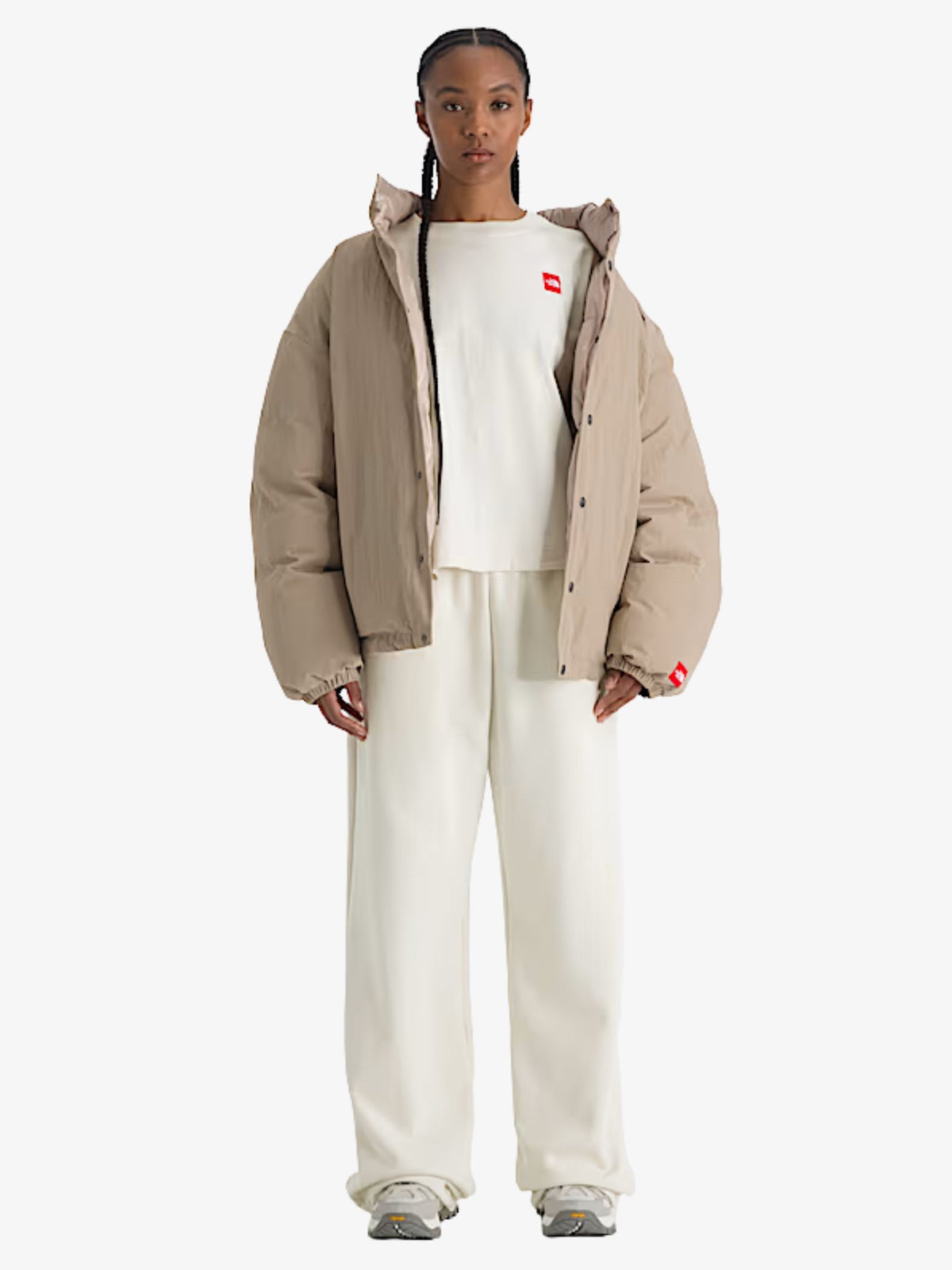 The North Face Women’s Red Box Boxy Tee | WHITE DUNE