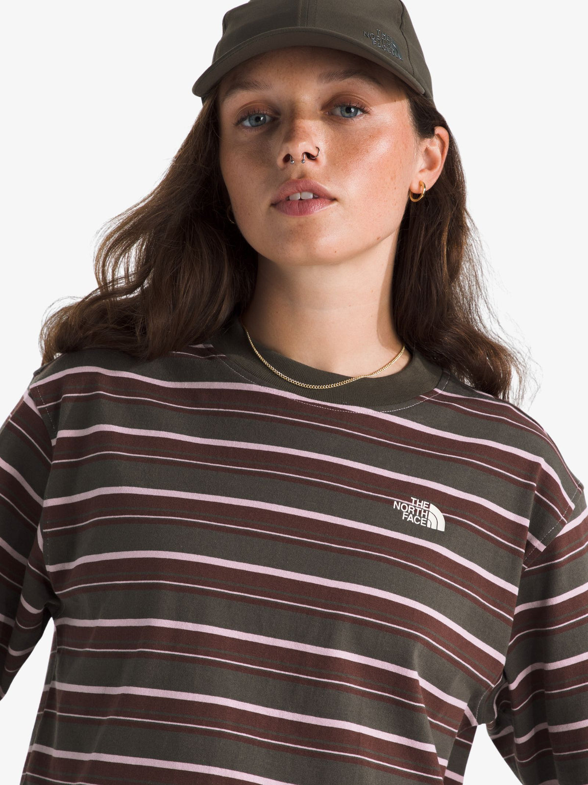 The North Face W Stripe Ss Tee | Pink Ascent