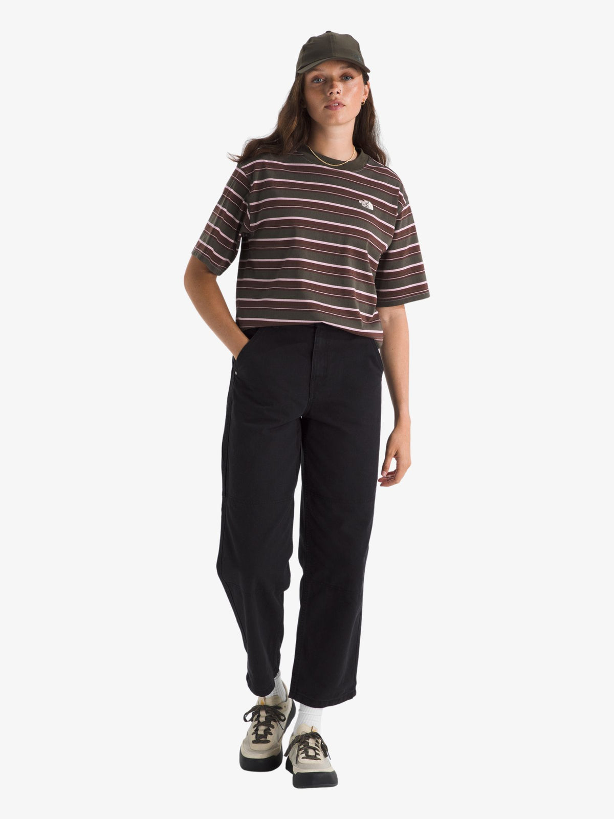 The North Face W Stripe Ss Tee | Pink Ascent