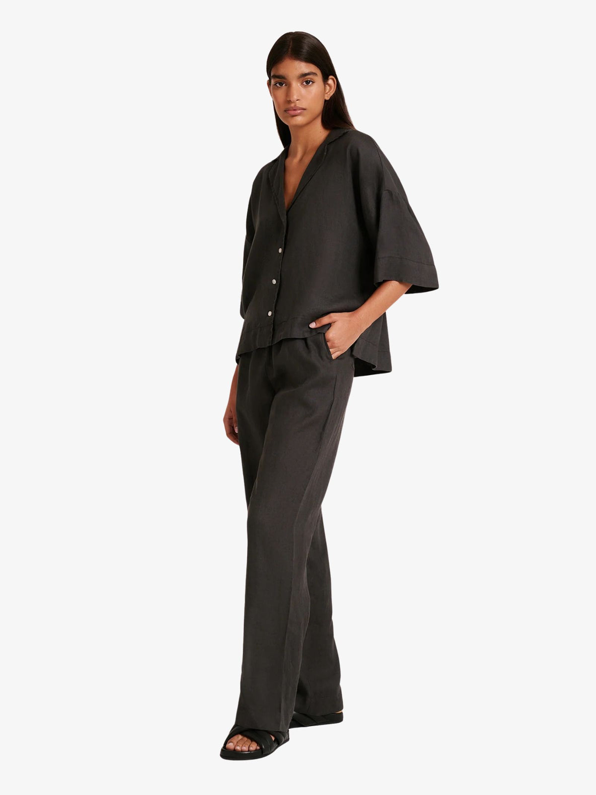 Nude Lucy Lounge Linen Pants | Coal