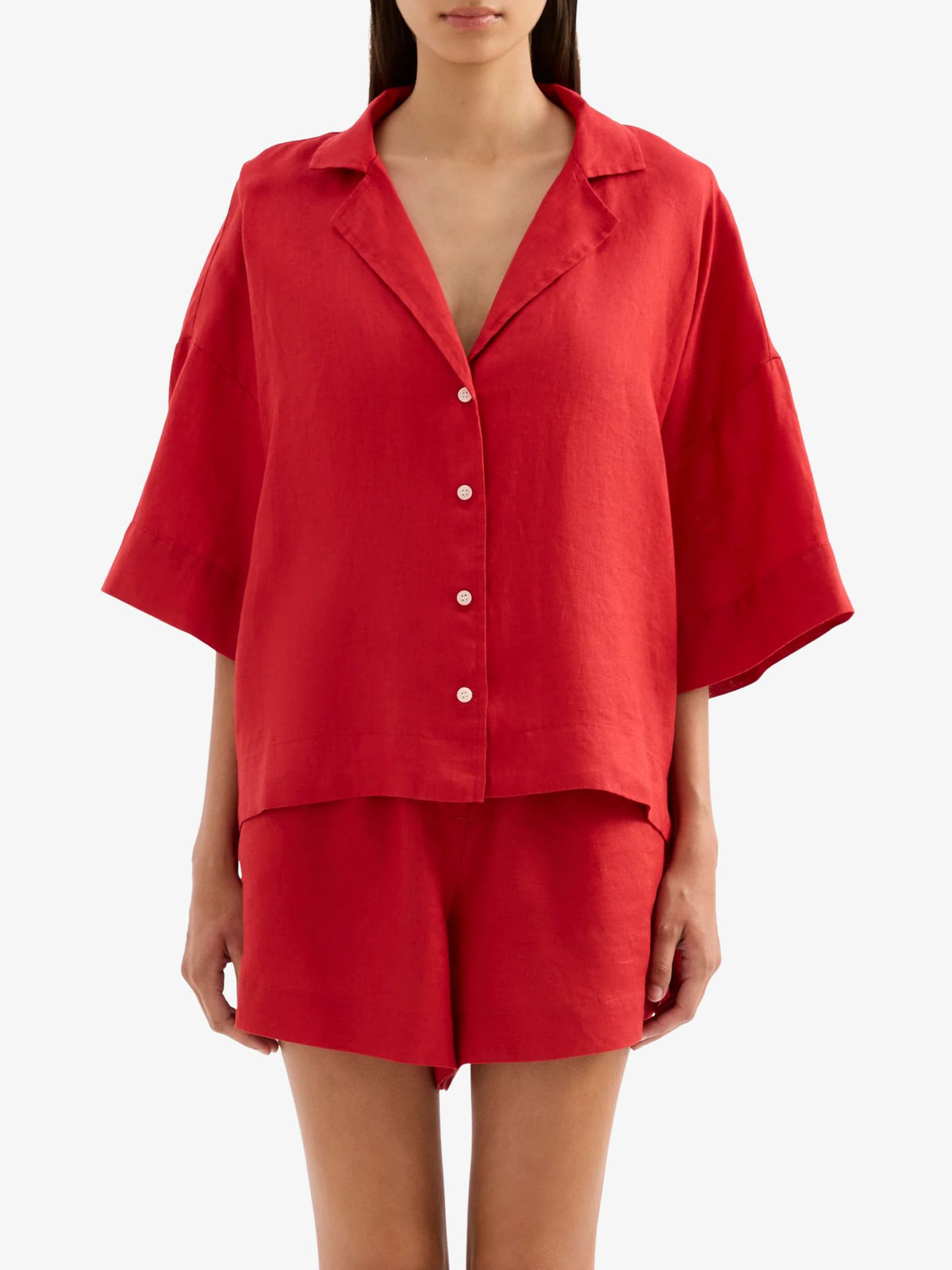 Nude Lucy Lounge Linen Shirt | Vermillion