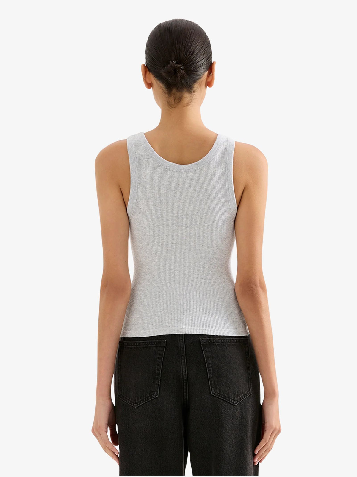 Nude Lucy Organic Rib Singlet | Grey Marle