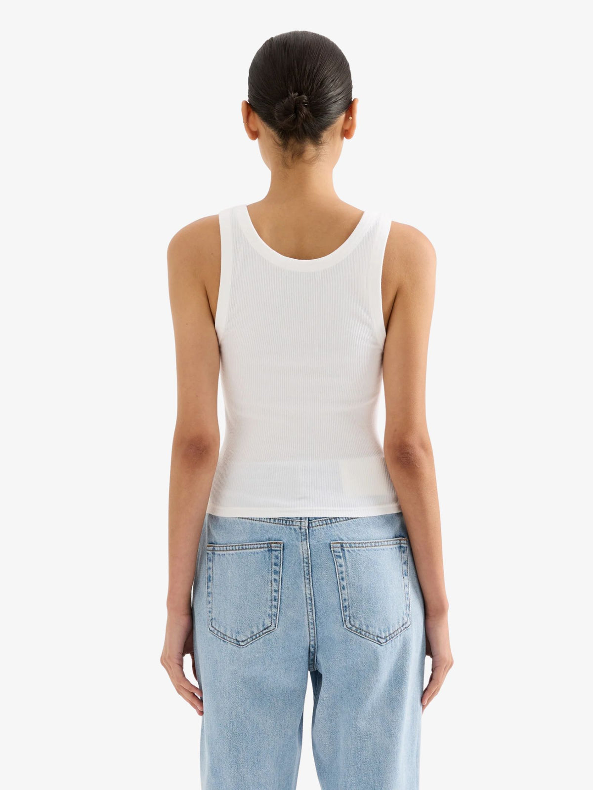 Nude Lucy Organic Rib Singlet | White