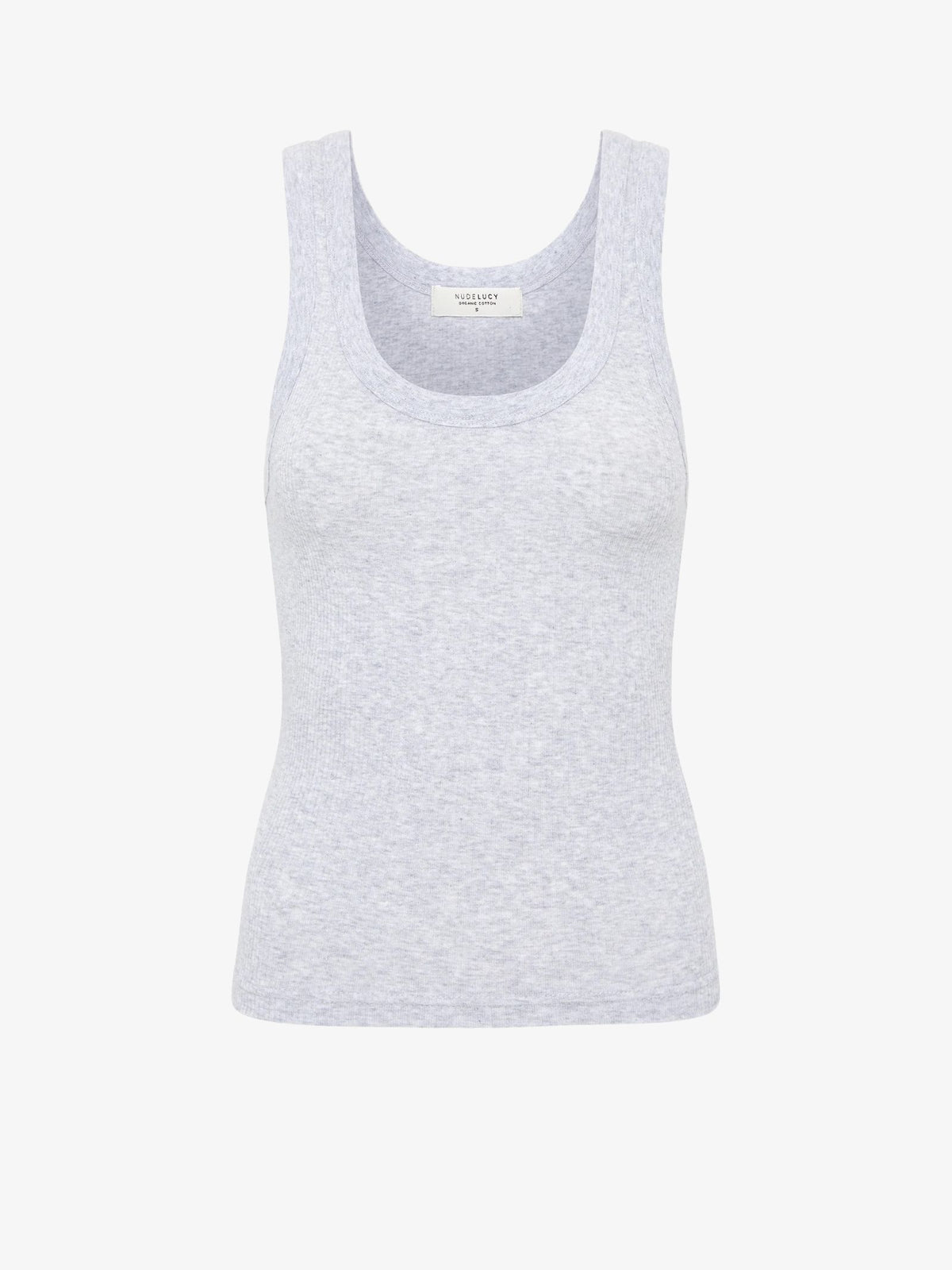 Nude Lucy Organic Rib Singlet | Grey Marle