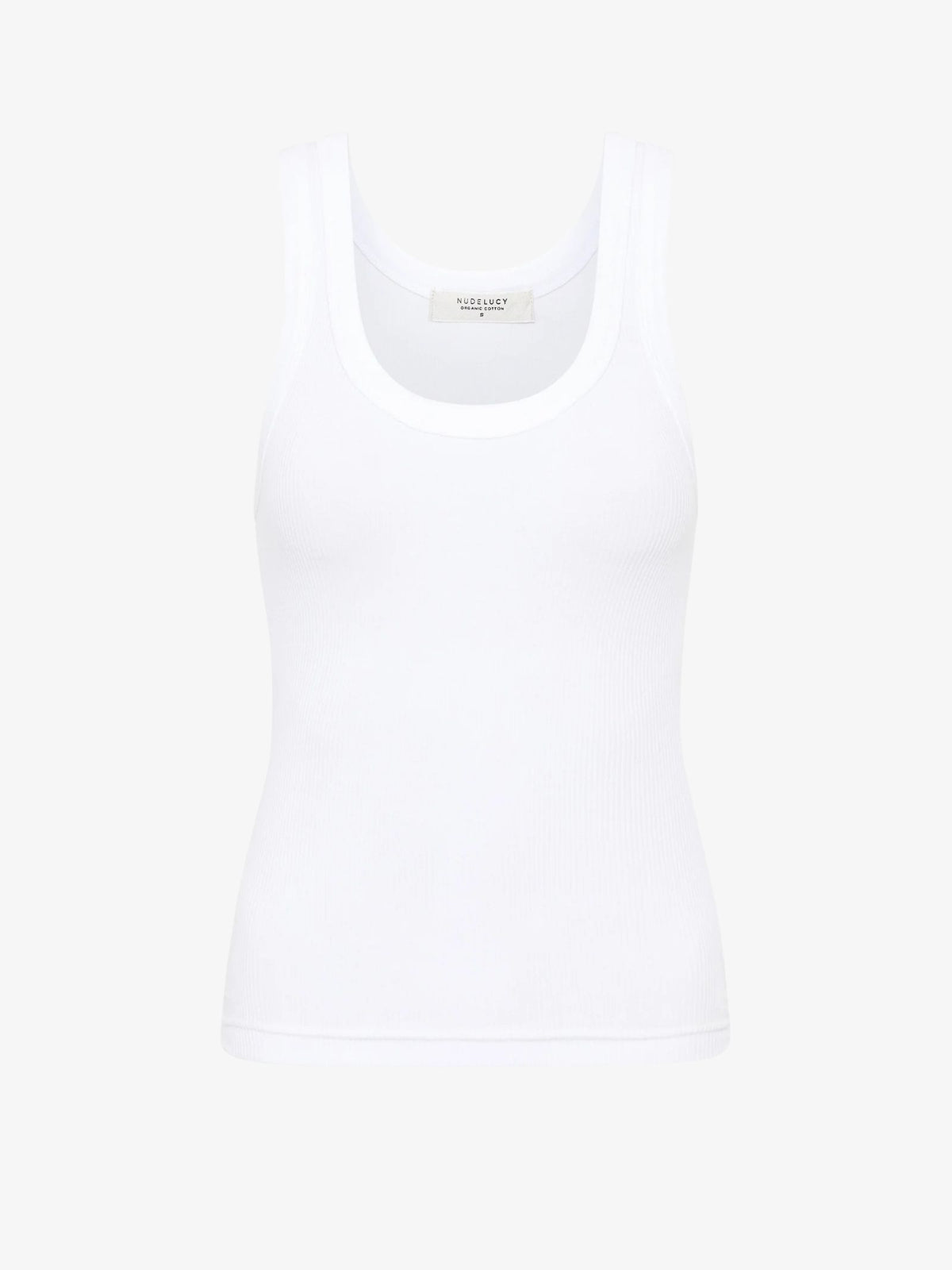 Nude Lucy Organic Rib Singlet | White
