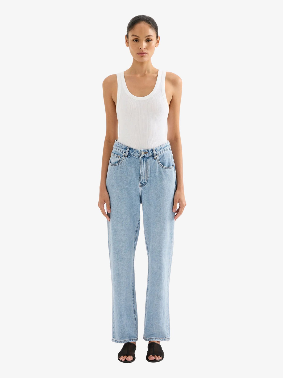 Nude Lucy Organic Rib Singlet | White