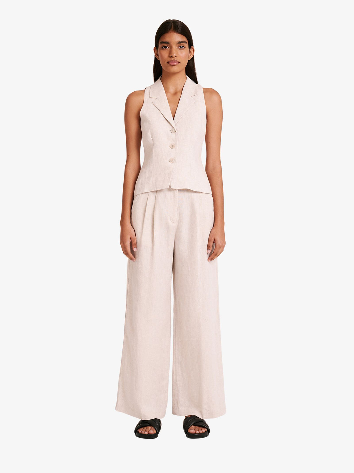 Nude Lucy Thilda Linen Vest | Natural
