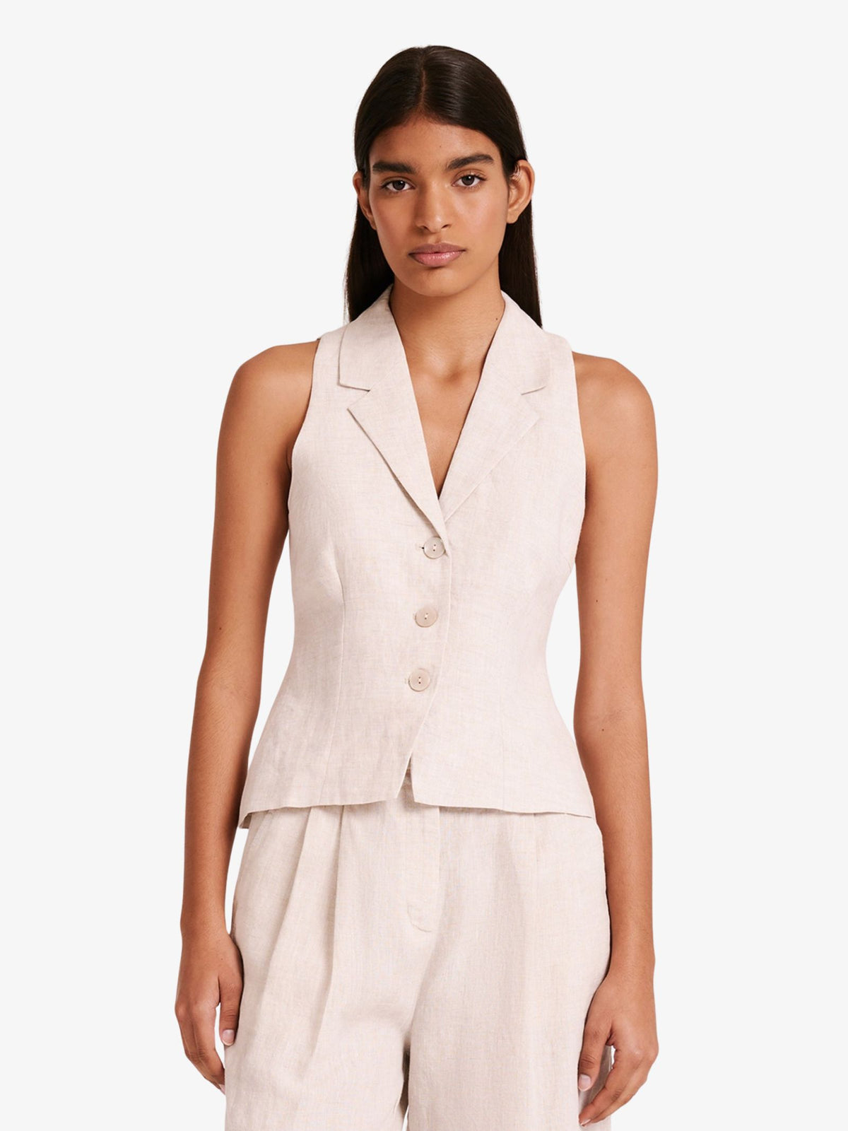 Nude Lucy Thilda Linen Vest | Natural
