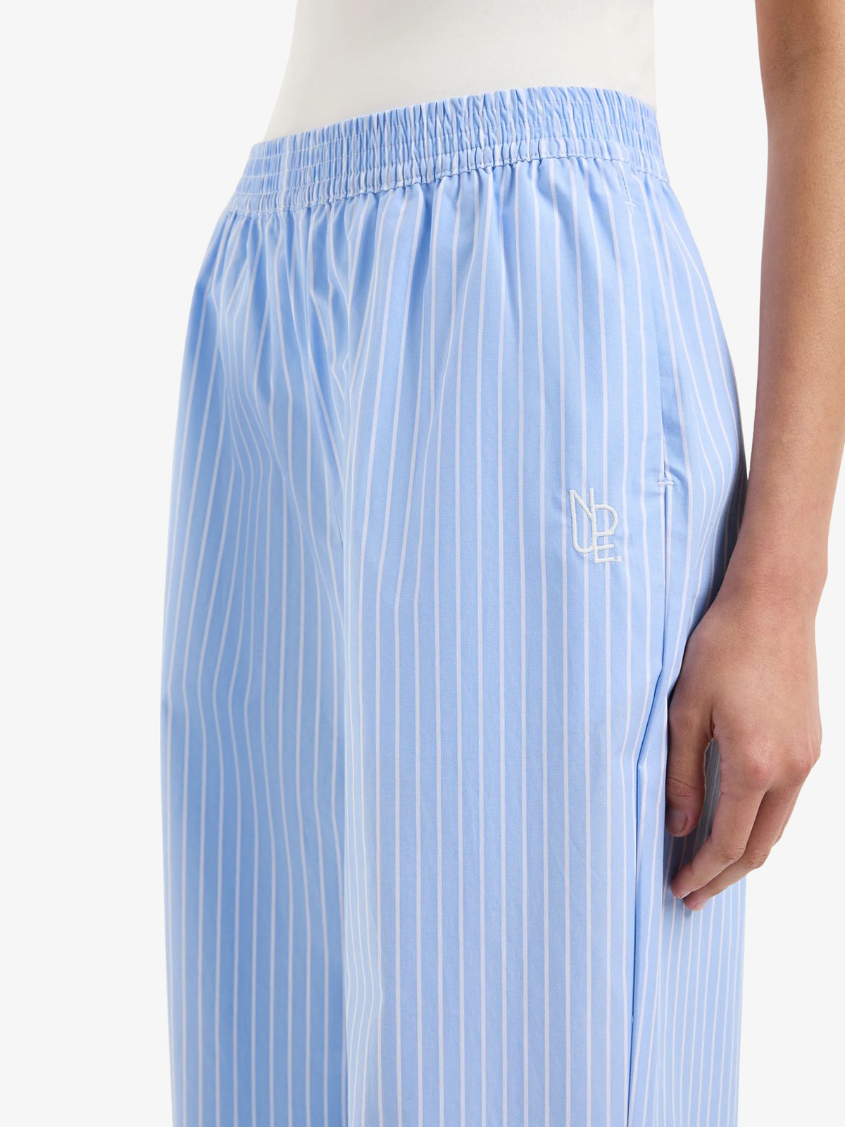 Nude Lucy Organic Poplin Pants | Sky Stripe