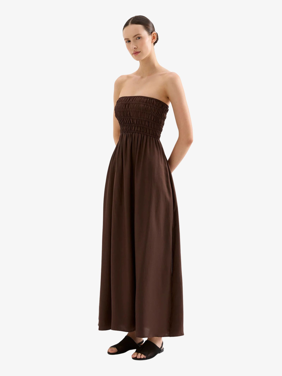 Nude Lucy Zuri Tencel Maxi Dress | Chocolate