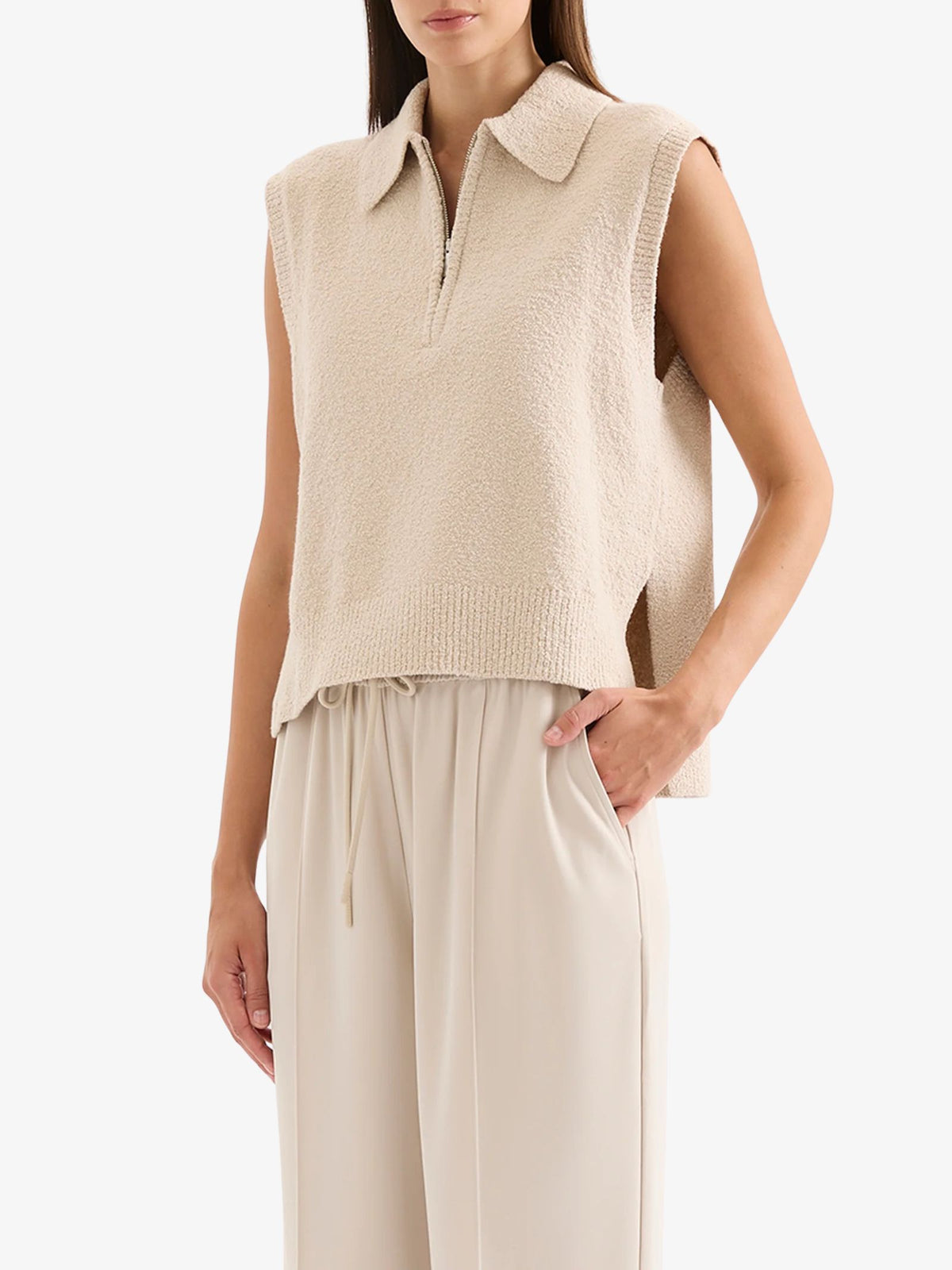Nude Lucy Ordell Knit Vest | Buff