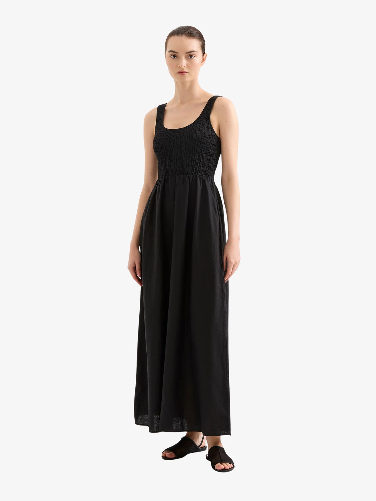 Nude Lucy Elio Linen Maxi Dress | Black