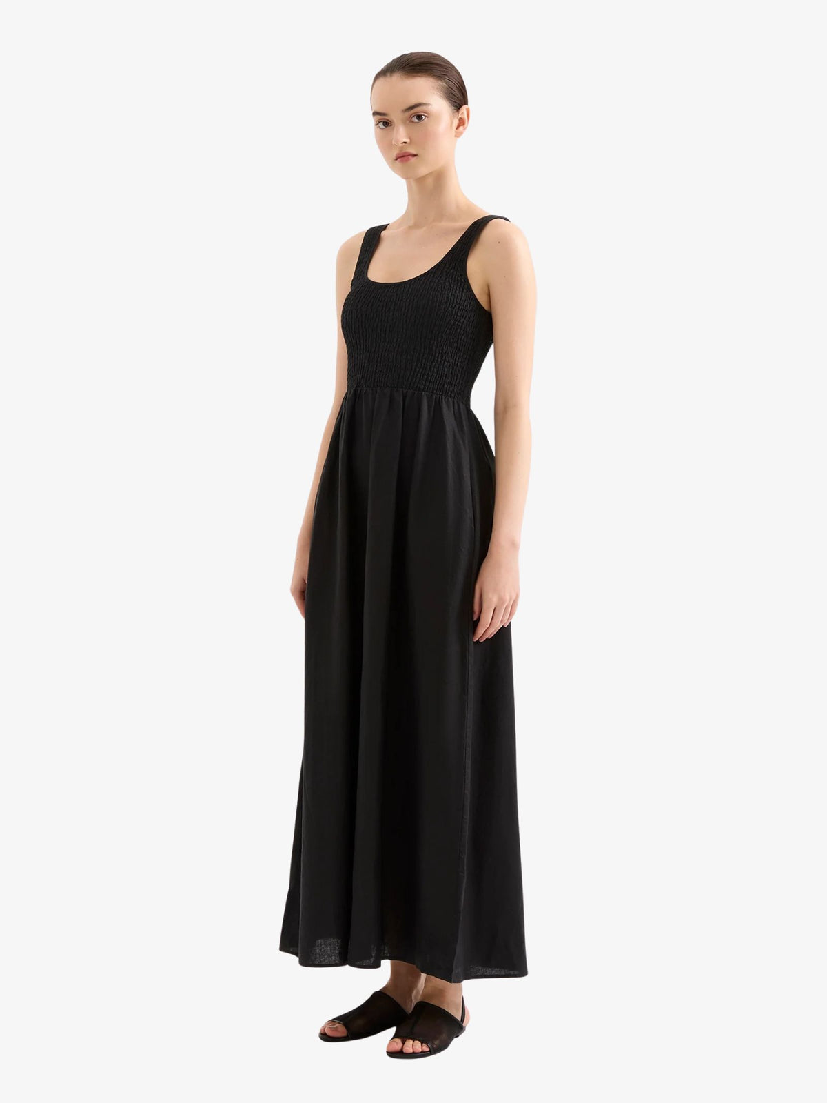 Nude Lucy Elio Linen Maxi Dress | Black