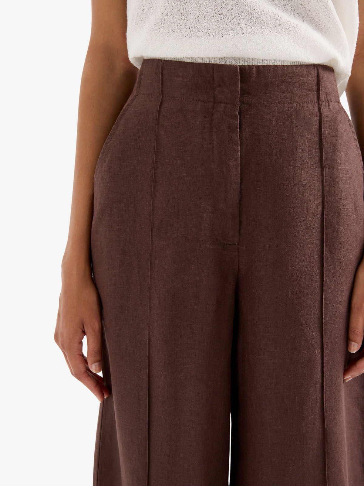 Nude Lucy Theo Linen Pants | Chocolate