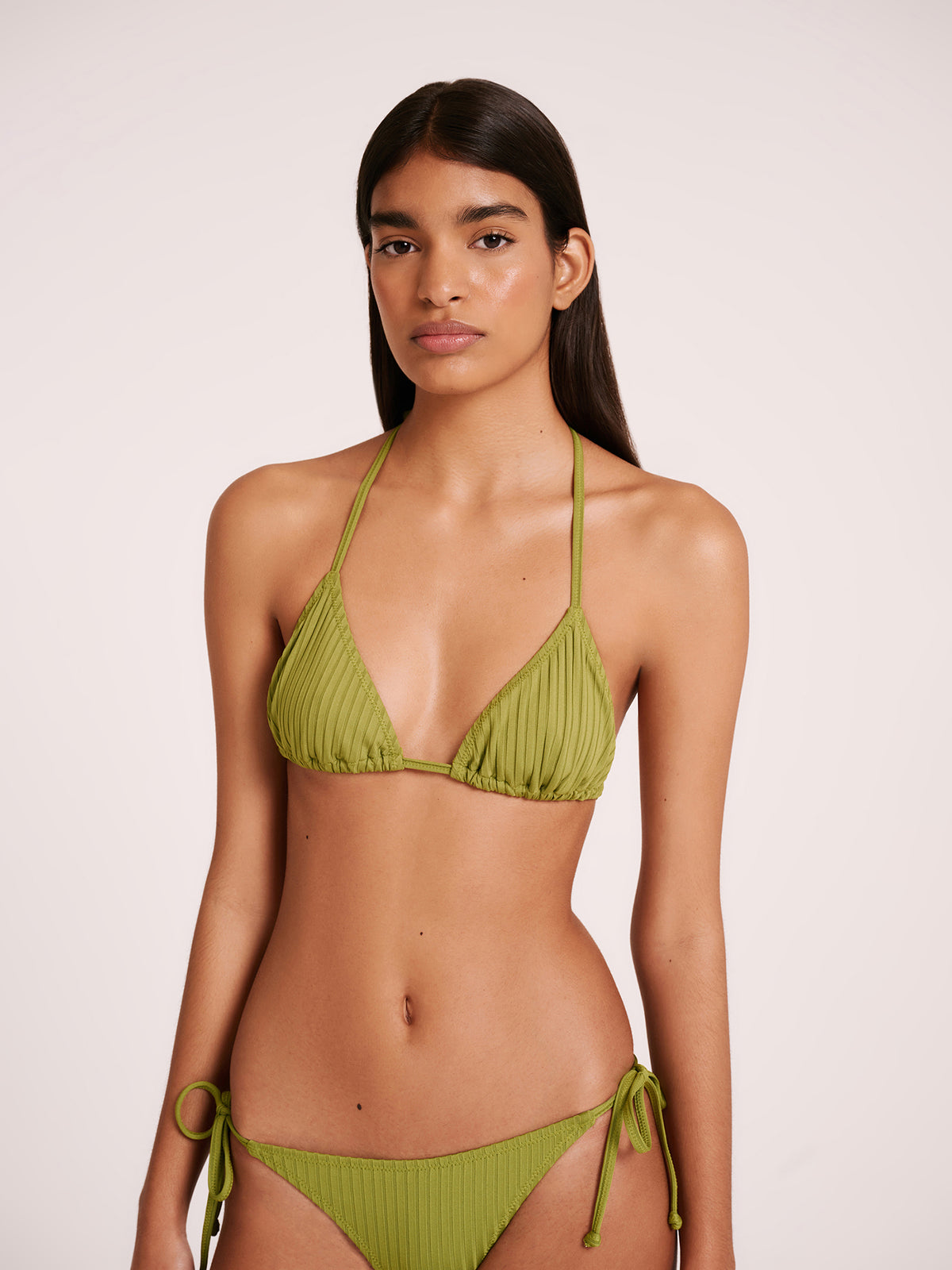 Nude Lucy Classic Triangle Bikini Top | Grass