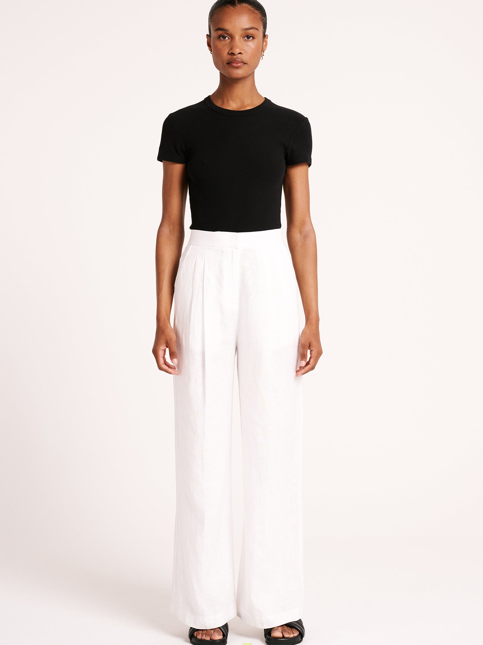 Thilda Linen Pants in White - Glue Store