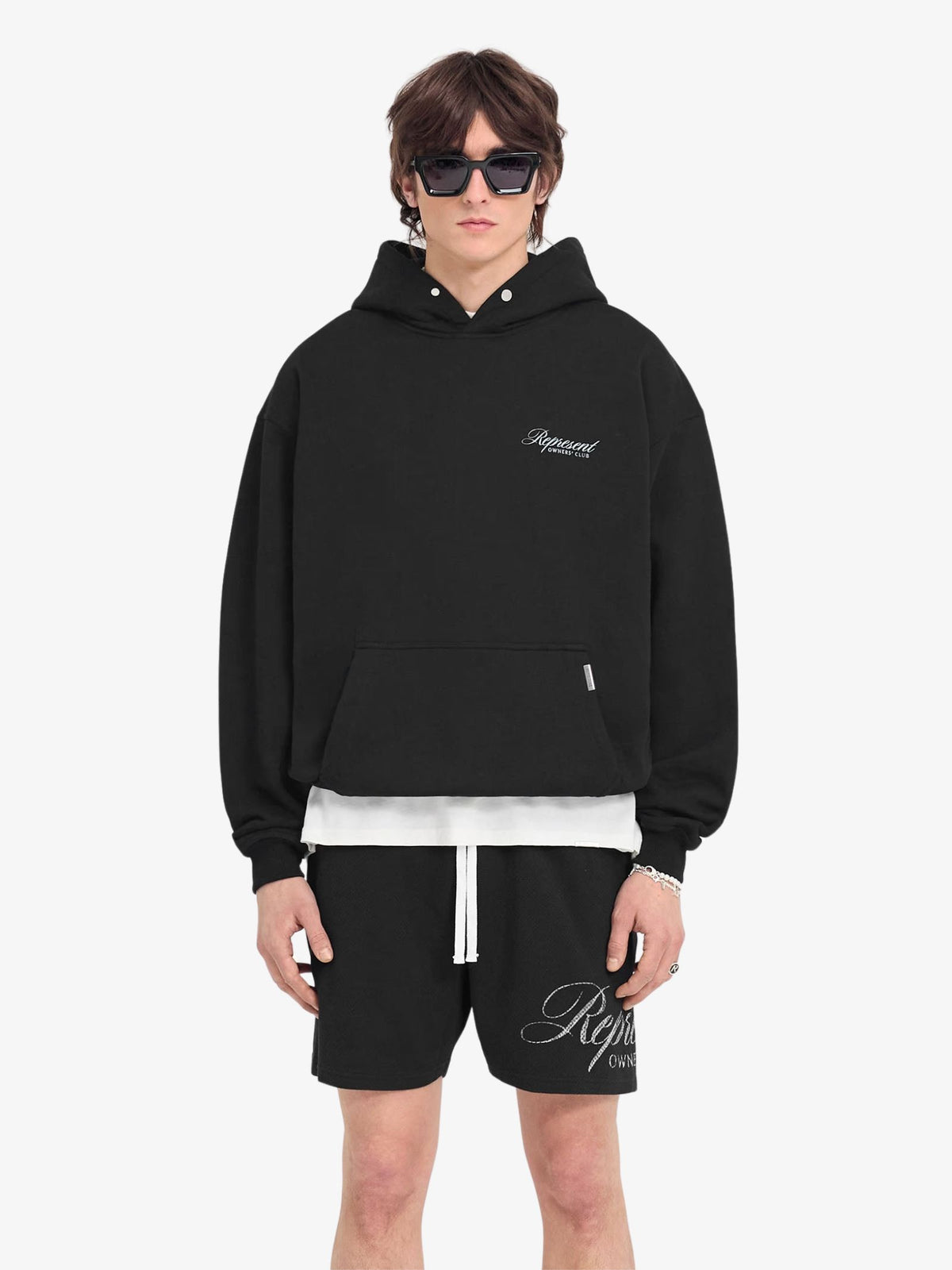 Represent Owners Club Script Hoodie | Black