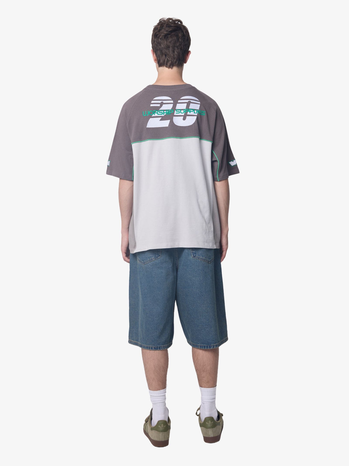 Worship Pit Crew Panel Oversize Raglan Tee | Worn Black