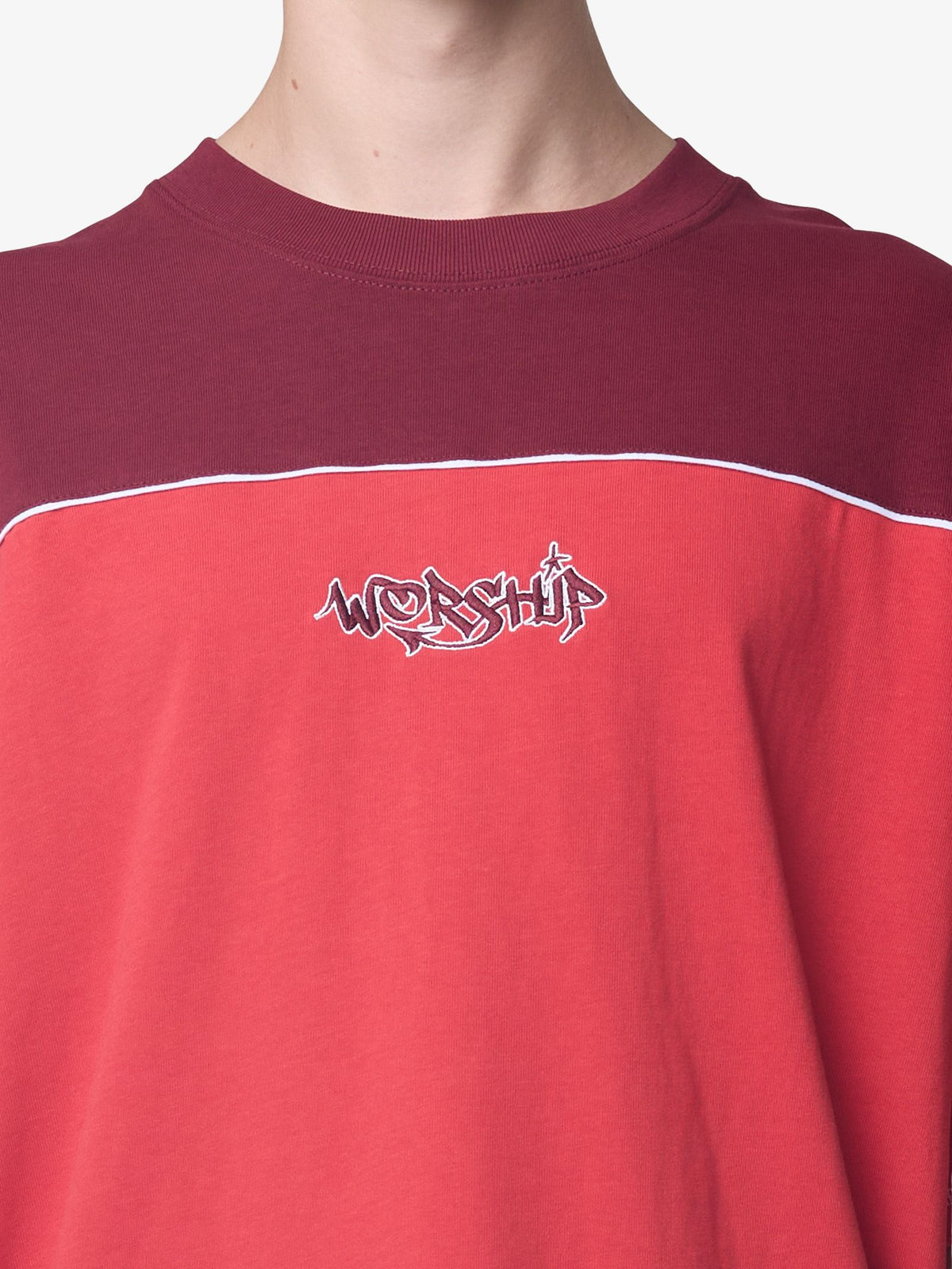 Worship Hot Gossip Oversize Panel Tee | Lucky Red