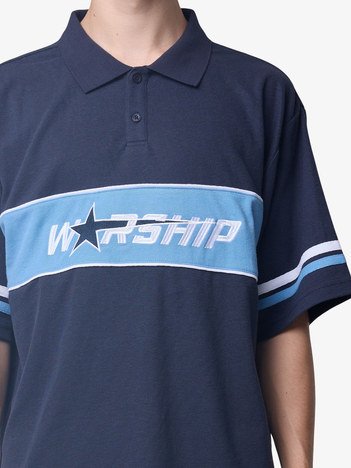 Worship Belter Golf Polo Shirt | Blue Depths