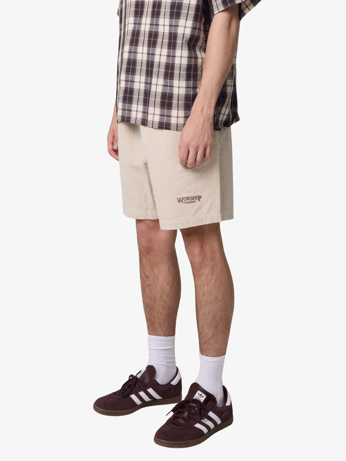 Worship Satisfaction Baggy Cotton Linen Shorts | Oatmeal