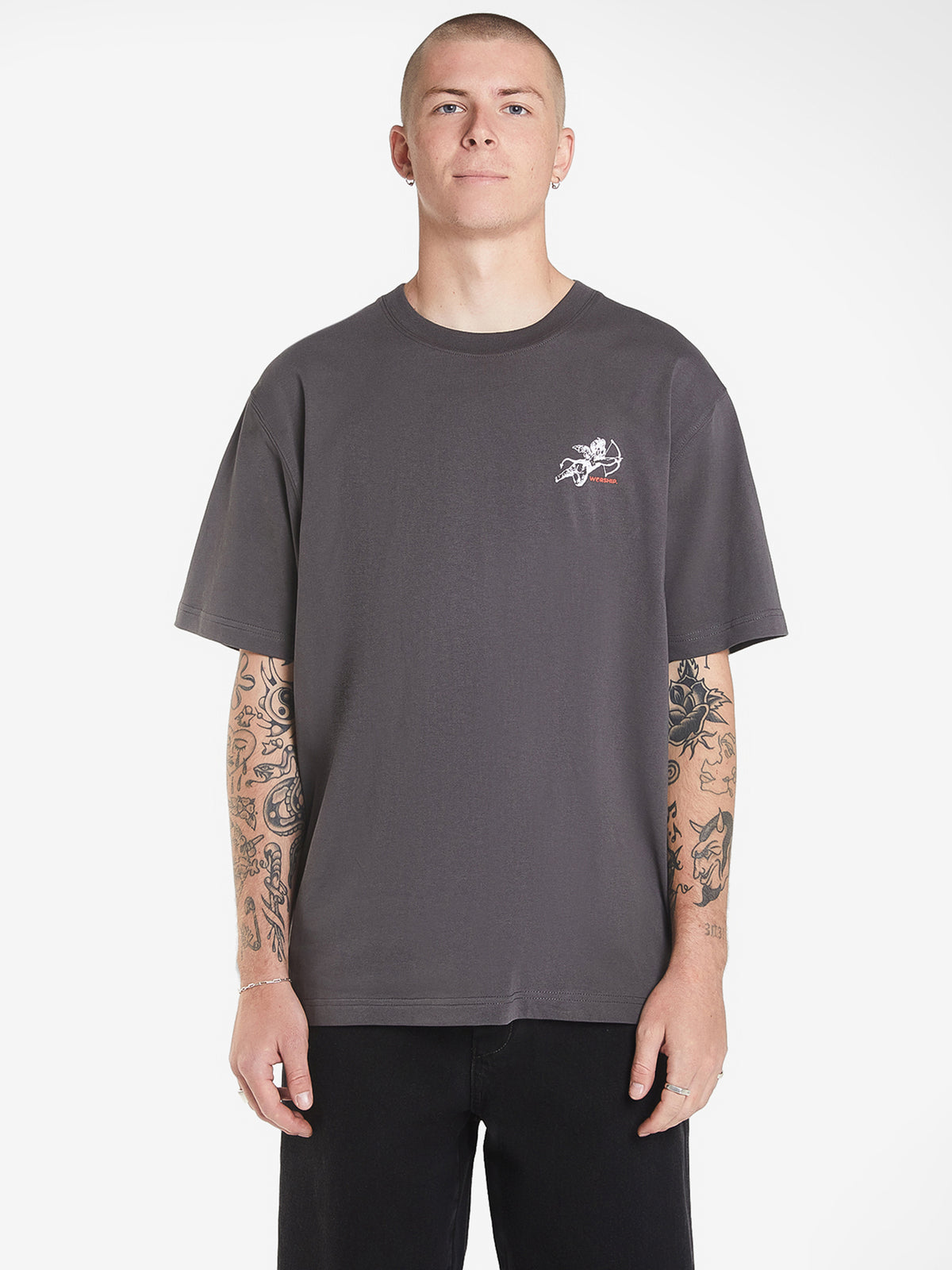Worship Cherub T-Shirt | Worn Black
