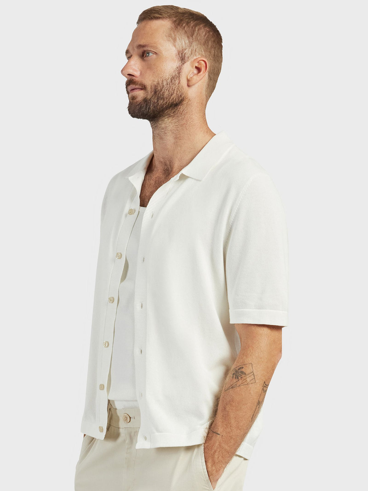 Academy Brand Jackson Rib Knit Polo | Winter White