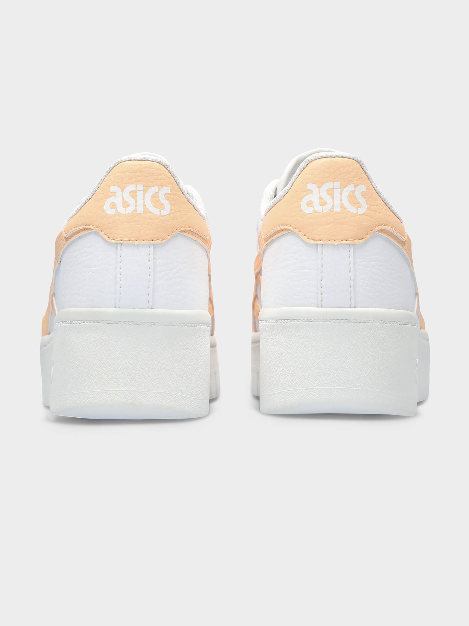 Womens Japan Sneaker Platform in White & Apricot