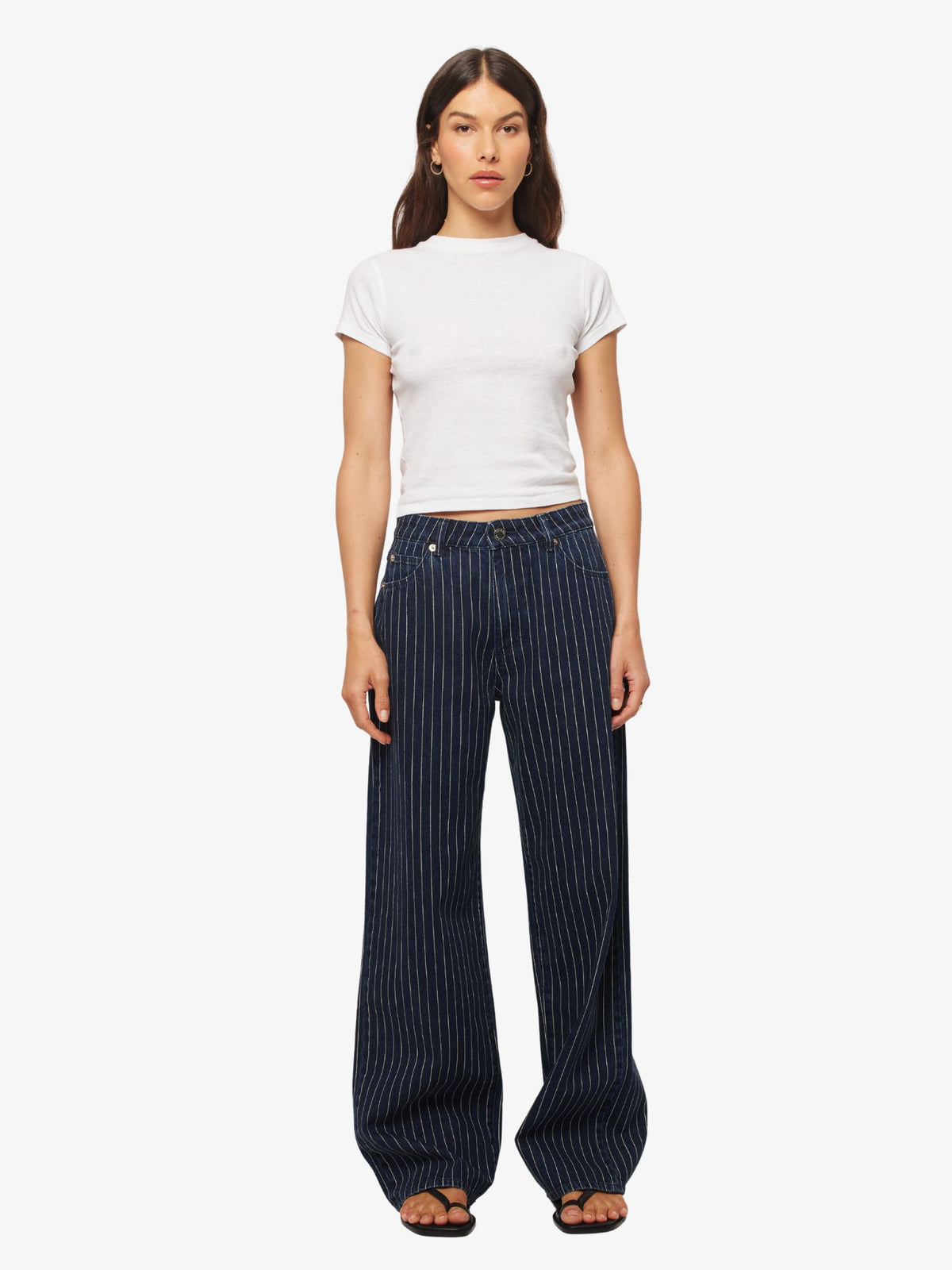 Rollas Kate Baggy Jeans | Indigo Stripe
