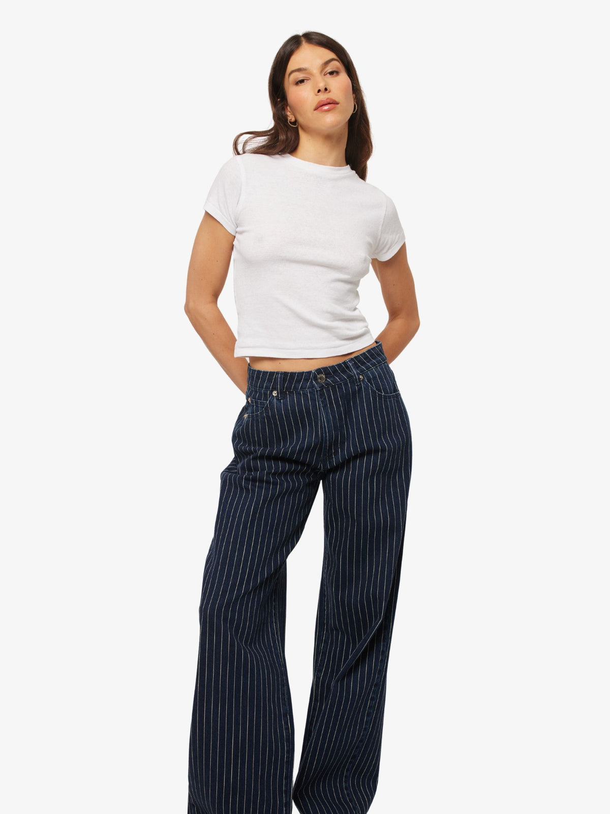 Rollas Kate Baggy Jeans | Indigo Stripe