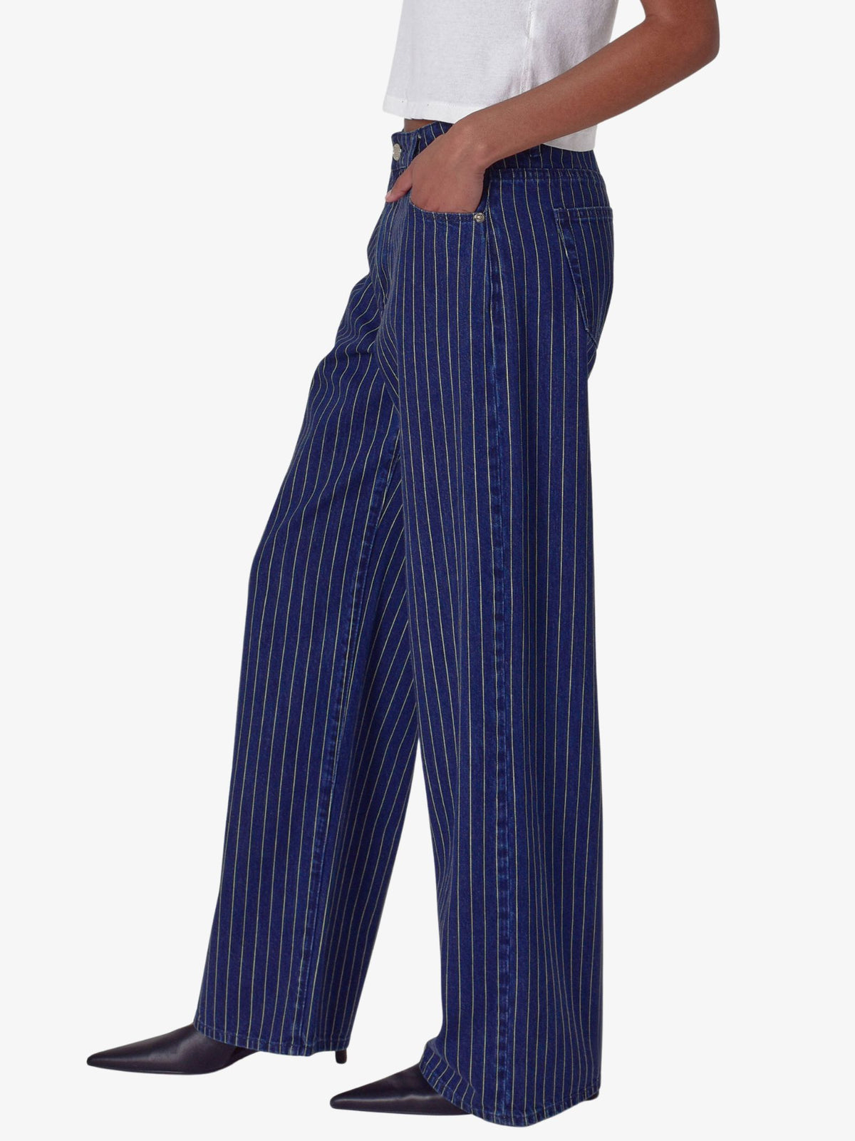 Rollas Kate Baggy Jeans | Indigo Stripe