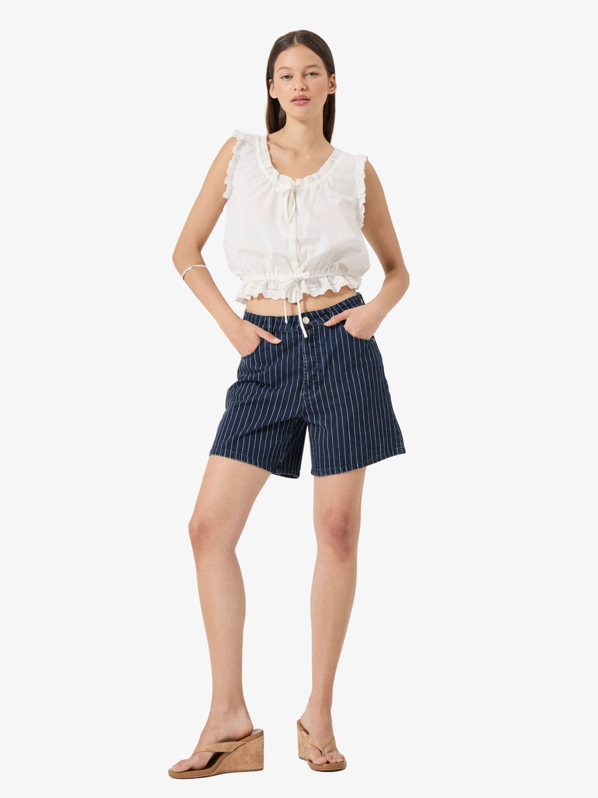 Rollas 90s Relaxed Shorts | Indigo Stripe