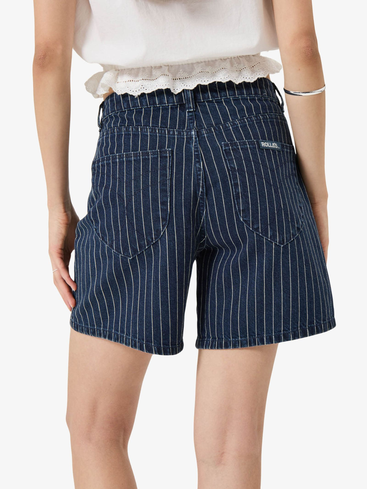 Rollas 90s Relaxed Shorts | Indigo Stripe
