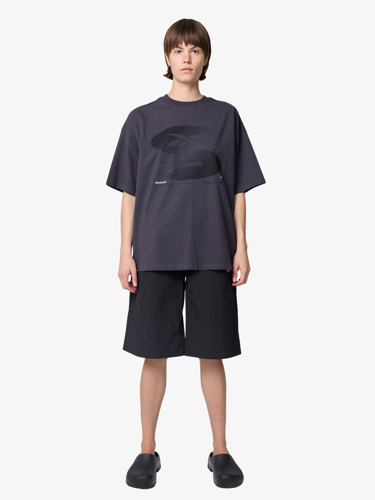 Reebok Women's Boxy Contrast Tee | Washed Black